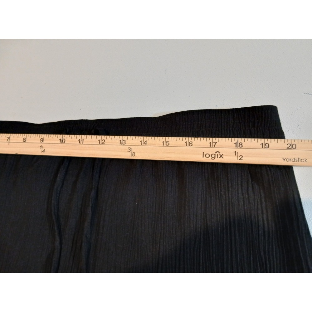 Sag Harbor Womens Large Black Tiered Maxi Skirt Crinkle Drawstring Boho - Read - Picture 6 of 9